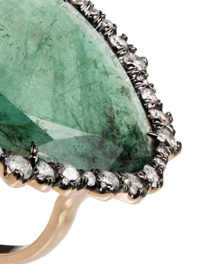 Shop Kimberly Mcdonald 18kt Yellow Gold Emerald Slice Diamond Ring