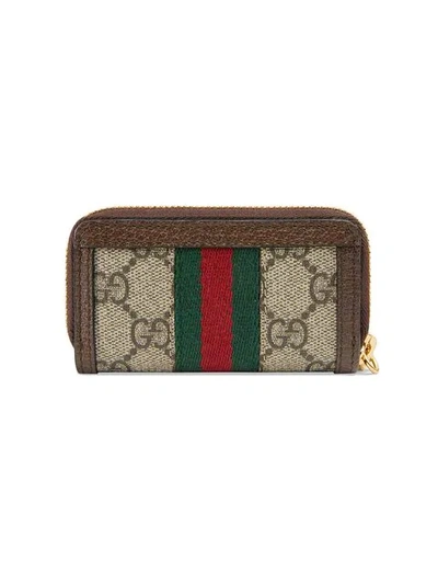 Shop Gucci Ophidia Gg Key Case In Brown