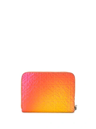 Shop Loewe Gradient Embossed Wallet In Orange