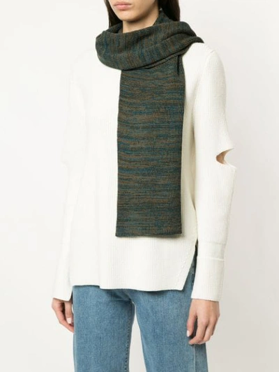 Shop 0711 Elongated Knitted Scarf In Green