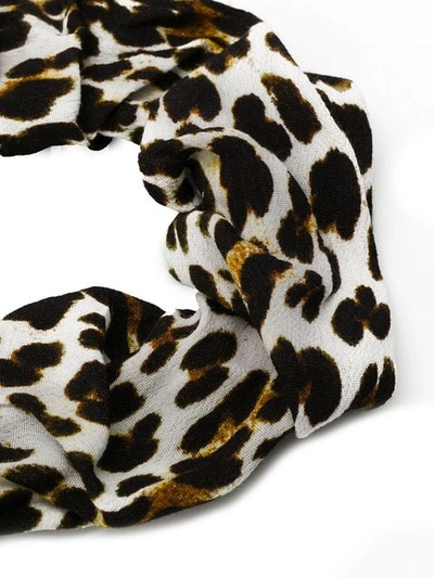 Shop Andamane Leopard Print Scrunchie - White