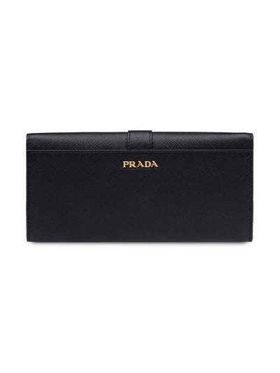 Shop Prada Cahier Buckled Wallet In Black