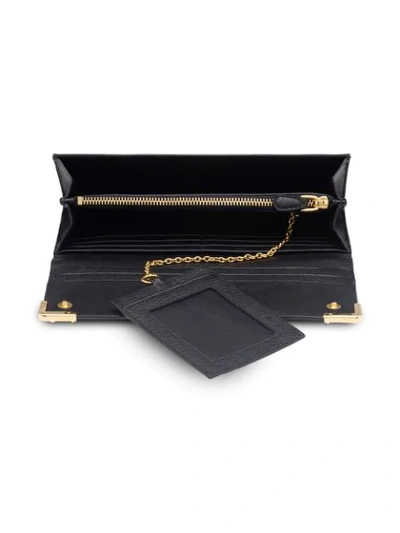 Shop Prada Cahier Buckled Wallet In Black