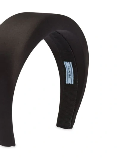 Shop Prada Logo-patch Padded Headband In Black
