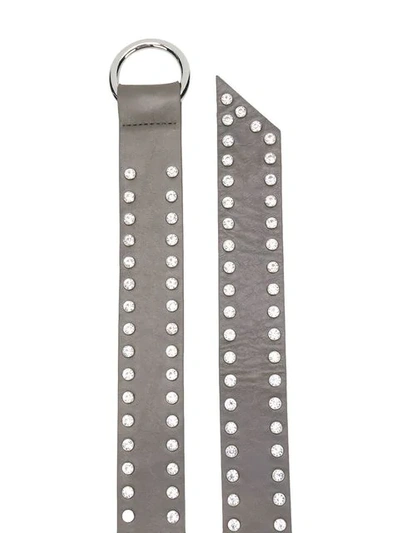 Shop B-low The Belt Crystal Embellished Belt In Grey