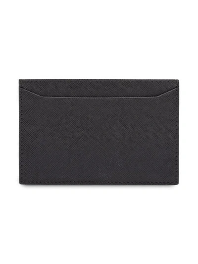 Shop Prada Logo Cardholder Wallet - Black