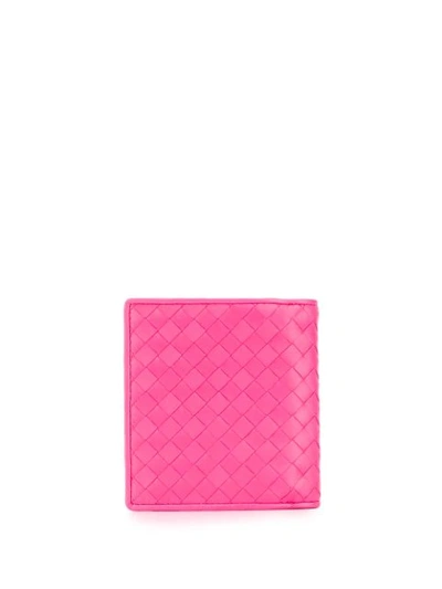 Shop Bottega Veneta Intrecciato Weave French Wallet In Pink