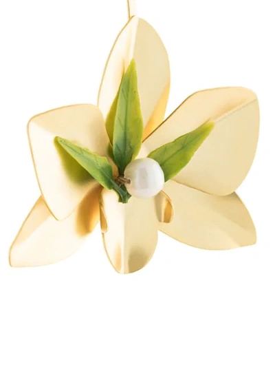 Shop Mercedes Salazar Flower Drop Earrings In Gold