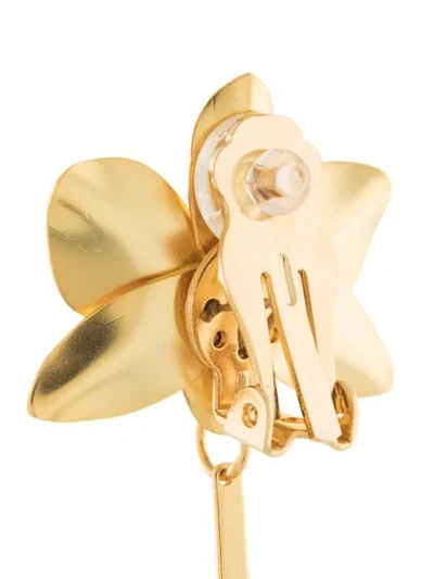 Shop Mercedes Salazar Flower Drop Earrings In Gold