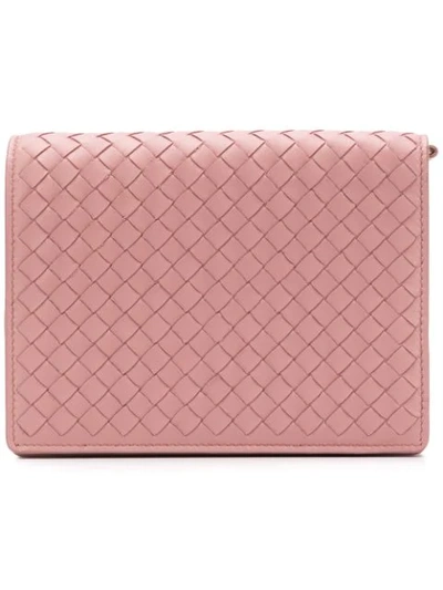 Shop Bottega Veneta Intrecciato Weave Wallet In Pink