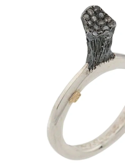 Shop Rosa Maria Diamond Embellished Ring In Silver