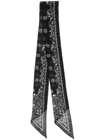 SAINT LAURENT PAISLEY PRINT SCARF - 黑色