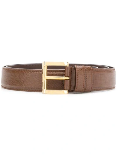 Shop Prada Buckle Belt In F0088 Brown