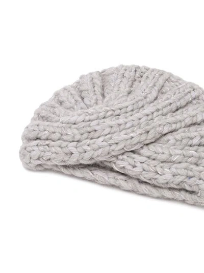 Shop Eugenia Kim Fitted Knitted Hat In Grey