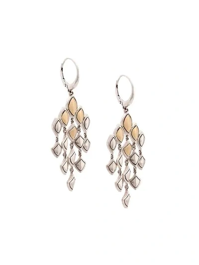 Shop John Hardy 18kt Yellow Gold And Sterling Silver Naga Chandelier Earrings