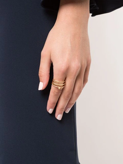 Shop Adeesse Embellished Stackable Ring In Yellow
