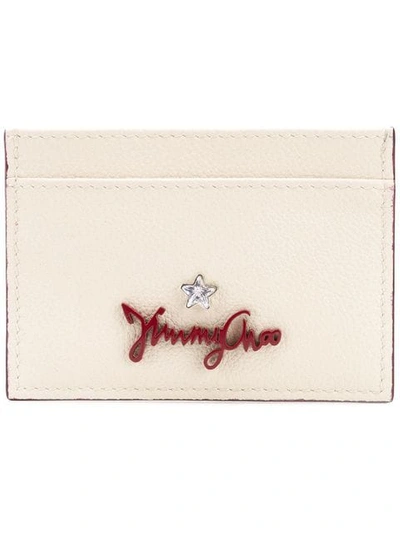 Shop Jimmy Choo Aries Wallet In Neutrals