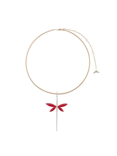 Shop Anapsara 18kt Rose Gold Gran Dragonfly Diamond Necklace