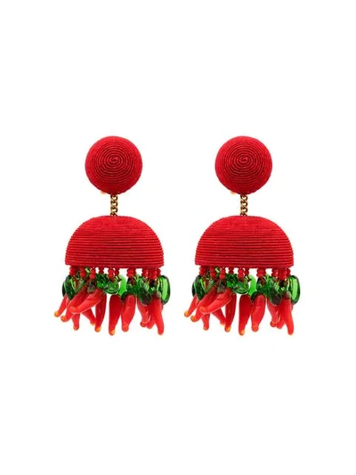 Shop Rebecca De Ravenel Drop Bead Earrings In Red