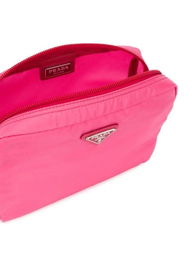 Shop Prada Nylon Make-up Bag In Pink