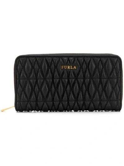 Shop Furla Cometa Zip Around Wallet In Black