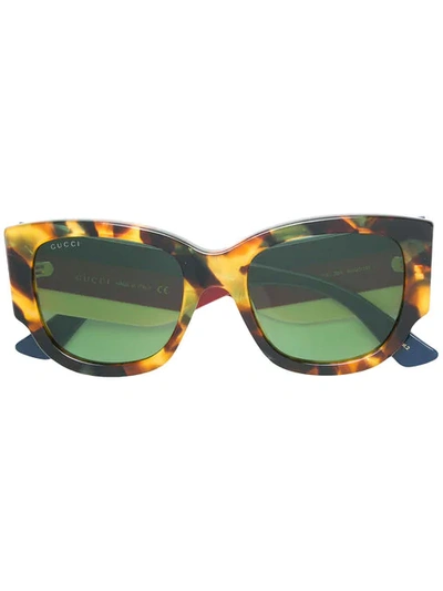 Shop Gucci Square Sunglasses In Multicolour