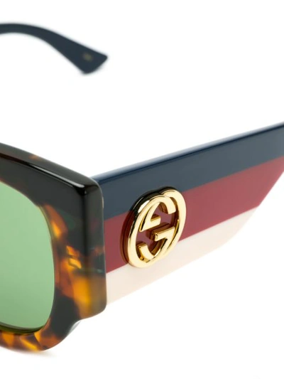 Shop Gucci Square Sunglasses In Multicolour