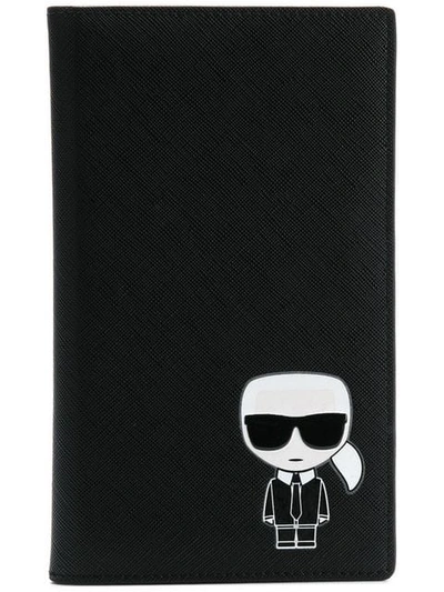 Shop Karl Lagerfeld K/ikonik Travel Wallet In Black