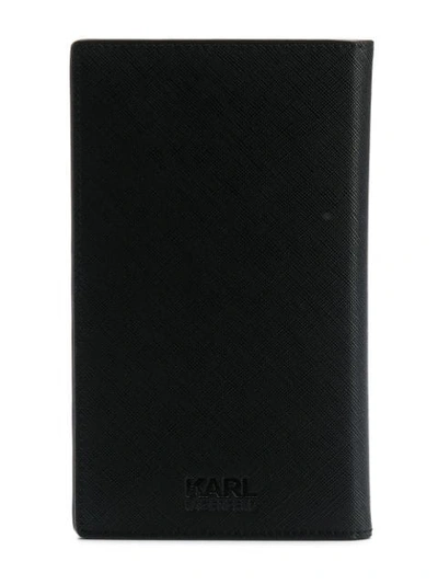 Shop Karl Lagerfeld K/ikonik Travel Wallet In Black