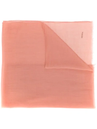 Shop Agnona Logo Cashmere Scarf In Pink