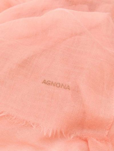 Shop Agnona Logo Cashmere Scarf In Pink