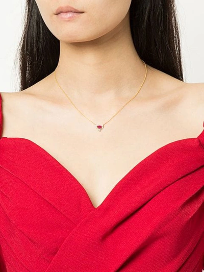 Shop Yannis Sergakis Black Diamond And Ruby Pendant Necklace In Red