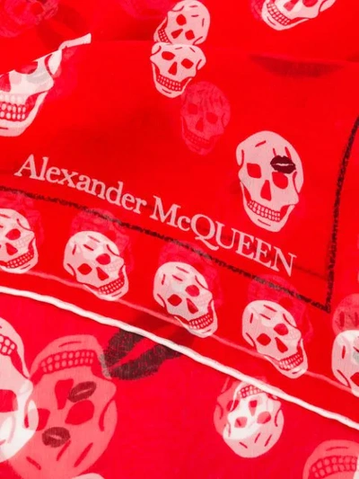 Shop Alexander Mcqueen Skull Scarf - Red
