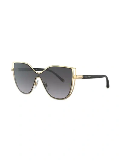 Shop Dolce & Gabbana Cat Eye Sunglasses In Gold