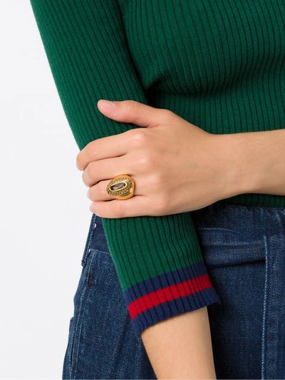 Shop Camila Klein Bombe Com Baguete Ring In Metallic