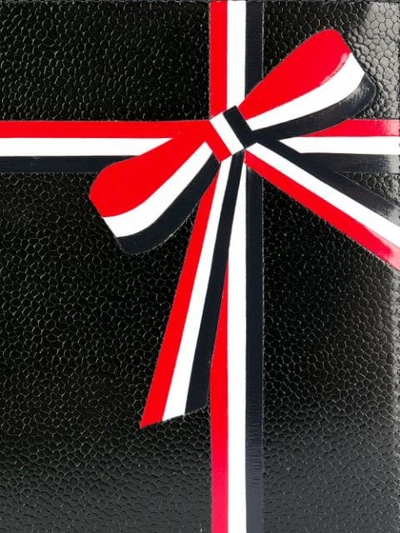 Shop Thom Browne Large Ribbon-detail Coin Purse In Black