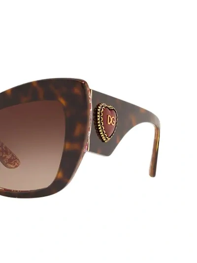 Shop Dolce & Gabbana Cat-eye Tinted Sunglasses In Brown