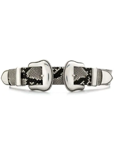 B-LOW THE BELT SNAKESKIN PRINT BELT - 白色