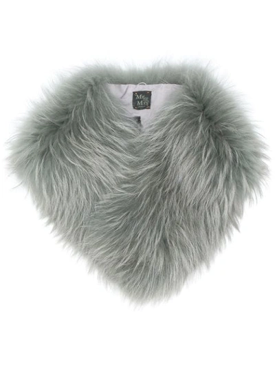 Shop Mr & Mrs Italy Raccoon Fur Collar In Grey