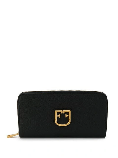 Shop Furla Zipped Wallet In Black
