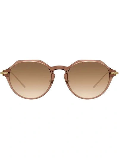 Shop Linda Farrow Angular Sunglasses In Brown