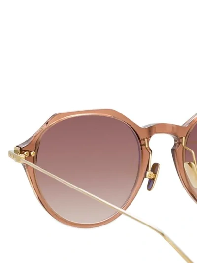 Shop Linda Farrow Angular Sunglasses In Brown