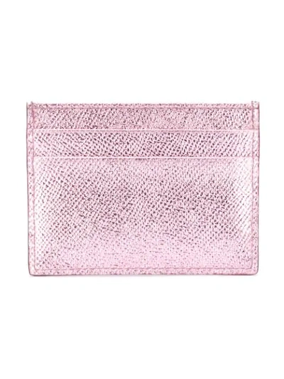 Shop Dolce & Gabbana Dg Crystal Logo Cardholder In Pink