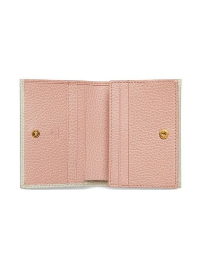 Shop Gucci Leather Card Case With Bow In White