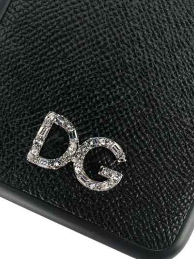 Shop Dolce & Gabbana Embellished Logo Iphone 7 Plus Cover In Black