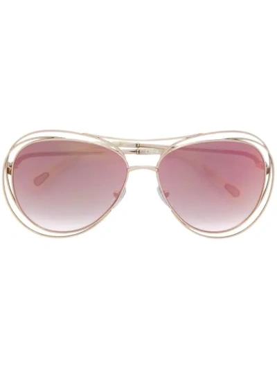 Shop Chloé Eyewear Tinted Sunglasses - Metallic