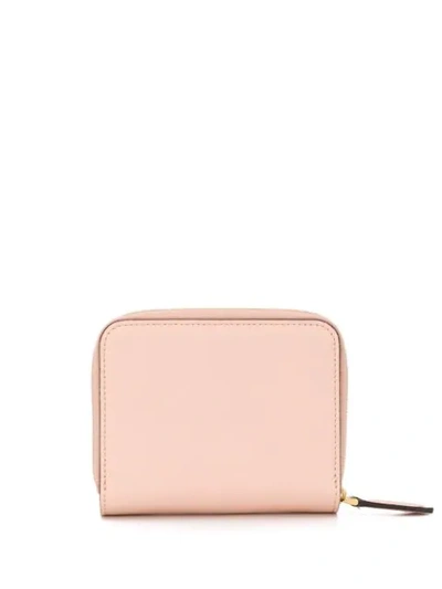 Shop Fendi Logo Plaque Zipped Wallet In Pink