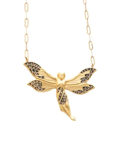 Shop Cathy Waterman Fairy Pendant Necklace In Yellow Gold
