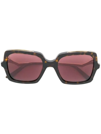 Shop Cartier Première De  Square-frame Sunglasses In Brown