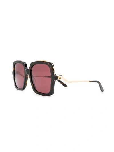 Shop Cartier Première De  Square-frame Sunglasses In Brown